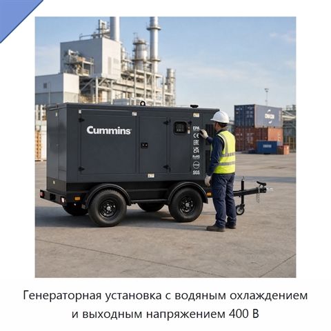 Генераторная установка с водяным охлаждением и выходным напряжением 400 В