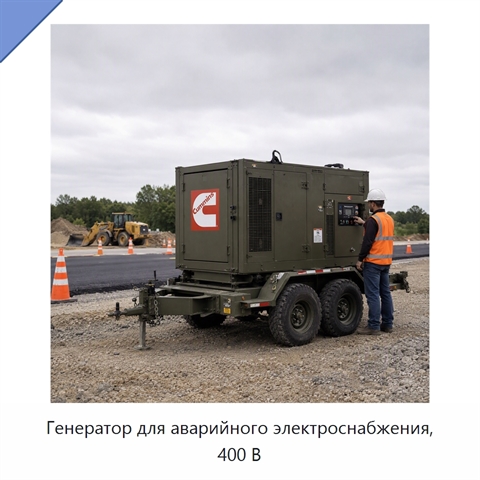 Генератор для аварийного электроснабжения, 400 В