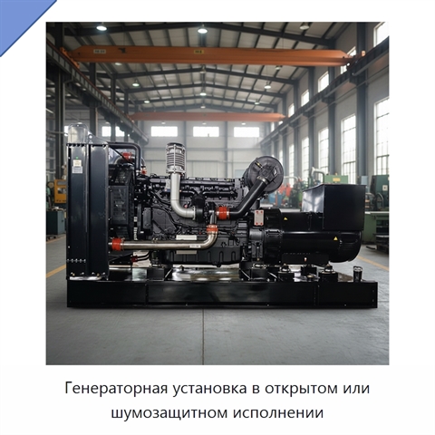 Генераторная установка в открытом или шумозащитном исполнении