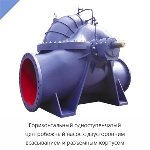 Горизонтальный одноступенчатый центробежный насос с двусторонним всасыванием и разъёмным корпусом