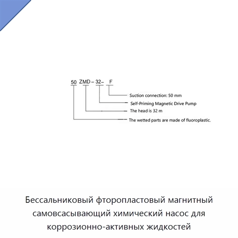 Бессальниковый фторопластовый магнитный самовсасывающий химический насос для коррозионно-активных жидкостей