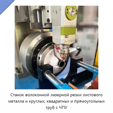 Станок волоконной лазерной резки листового металла и круглых, квадратных и прямоугольных труб с ЧПУ