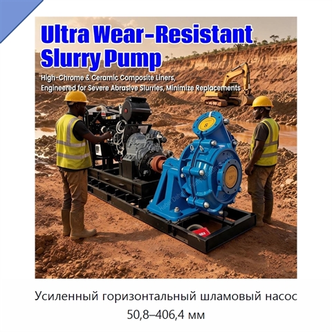 Усиленный горизонтальный шламовый насос 50,8–406,4 мм