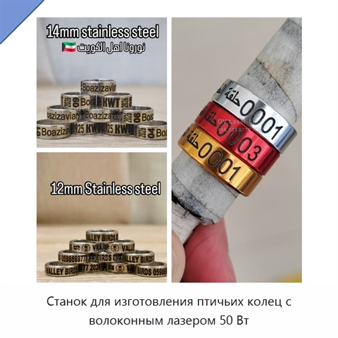 Станок для изготовления птичьих колец с волоконным лазером 50 Вт