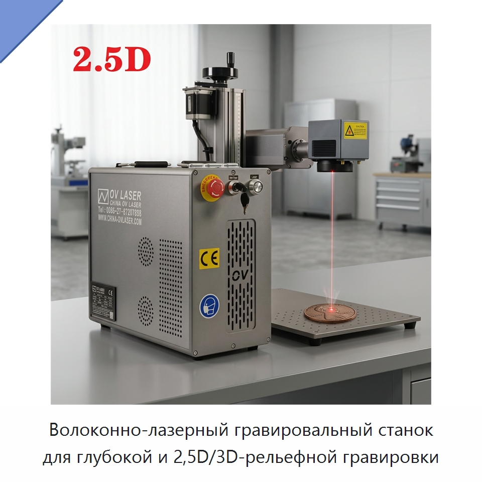 Волоконно-лазерный гравировальный станок для глубокой и 2,5D/3D-рельефной гравировки — Лазерные маркировочные станки