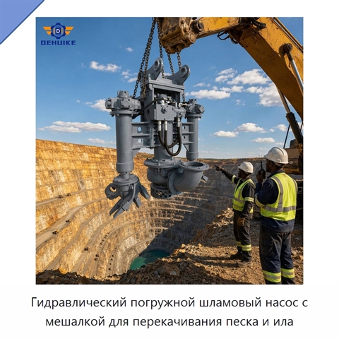 Гидравлический погружной шламовый насос с мешалкой для перекачивания песка и ила