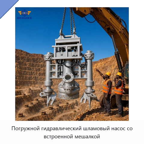 Погружной гидравлический шламовый насос со встроенной мешалкой