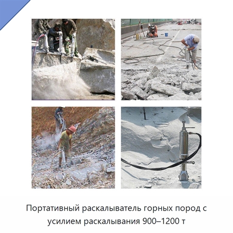 Портативный раскалыватель горных пород с усилием раскалывания 900–1200 т