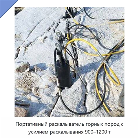 Портативный раскалыватель горных пород с усилием раскалывания 900–1200 т
