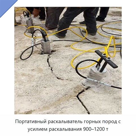 Портативный раскалыватель горных пород с усилием раскалывания 900–1200 т