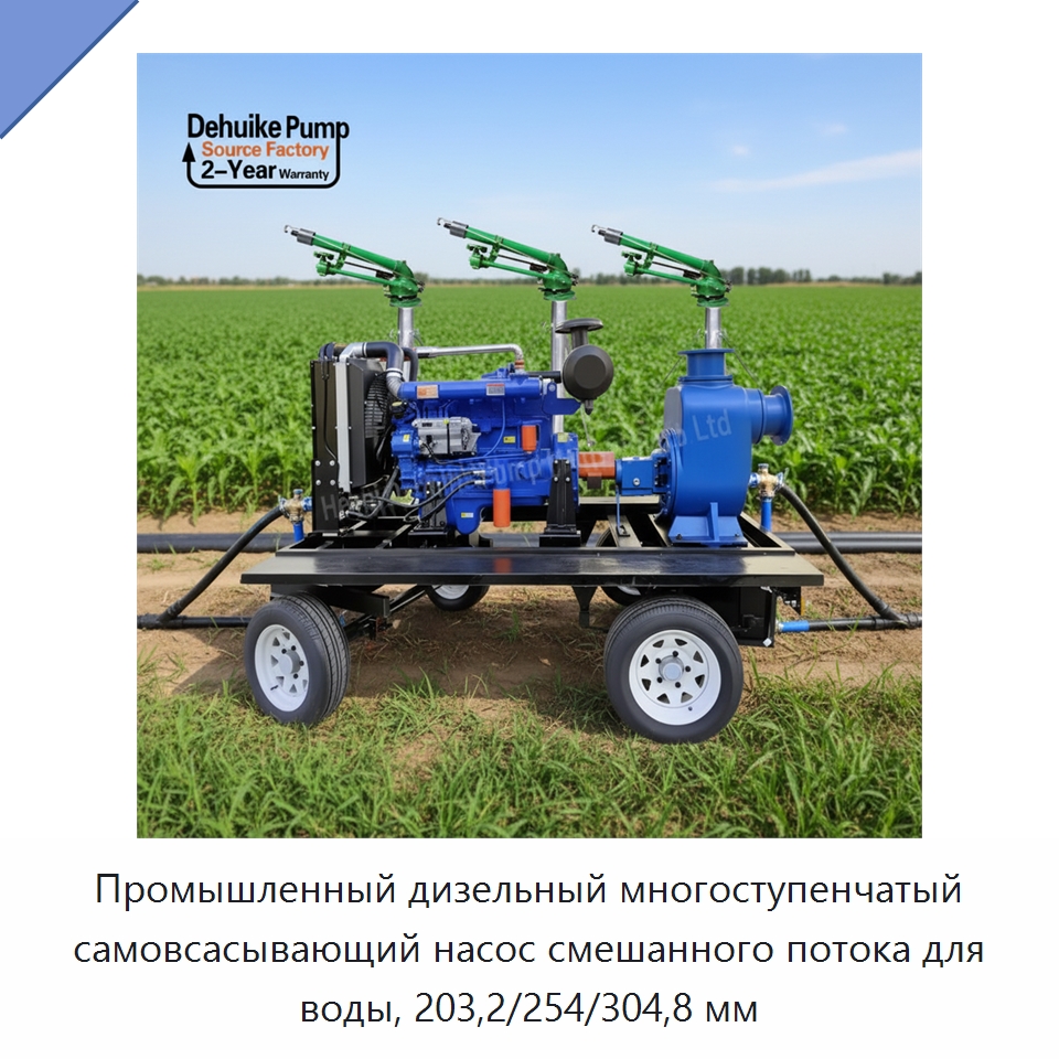 Промышленный дизельный многоступенчатый самовсасывающий насос смешанного потока для воды, 203,2/254/304,8 мм — Насосы