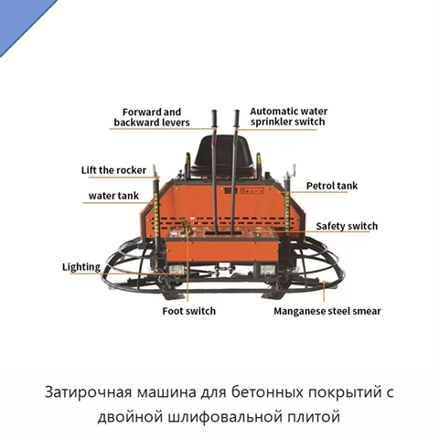 Затирочная машина для бетонных покрытий с двойной шлифовальной плитой