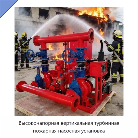 Высоконапорная вертикальная турбинная пожарная насосная установка