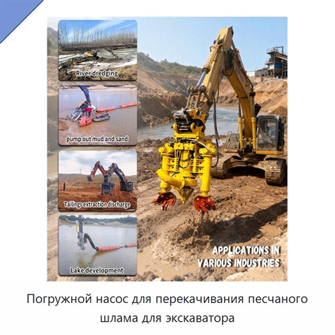 Погружной насос для перекачивания песчаного шлама для экскаватора