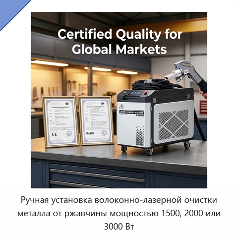 Ручная установка волоконно-лазерной очистки металла от ржавчины мощностью 1500, 2000 или 3000 Вт