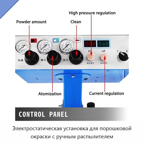 Электростатическая установка для порошковой окраски с ручным распылителем