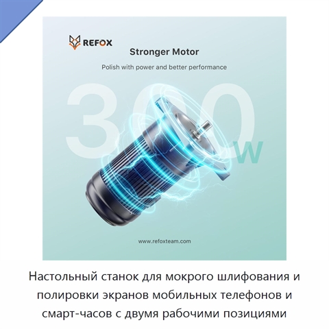 Настольный станок для мокрого шлифования и полировки экранов мобильных телефонов и смарт-часов с двумя рабочими позициями