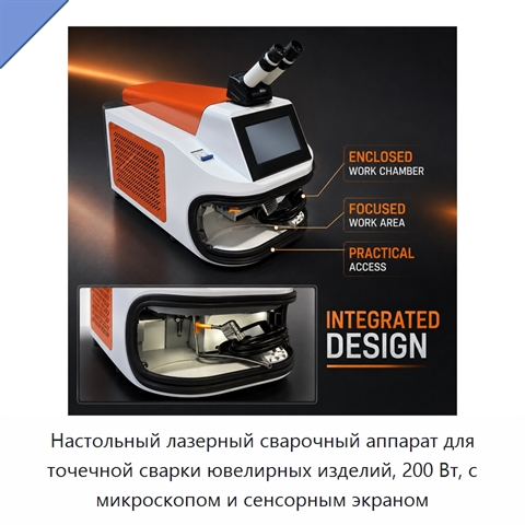 Настольный лазерный сварочный аппарат для точечной сварки ювелирных изделий, 200 Вт, с микроскопом и сенсорным экраном