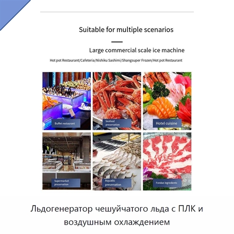 Льдогенератор чешуйчатого льда с ПЛК и воздушным охлаждением