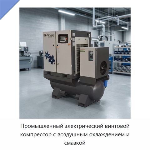 Промышленный электрический винтовой компрессор с воздушным охлаждением и смазкой