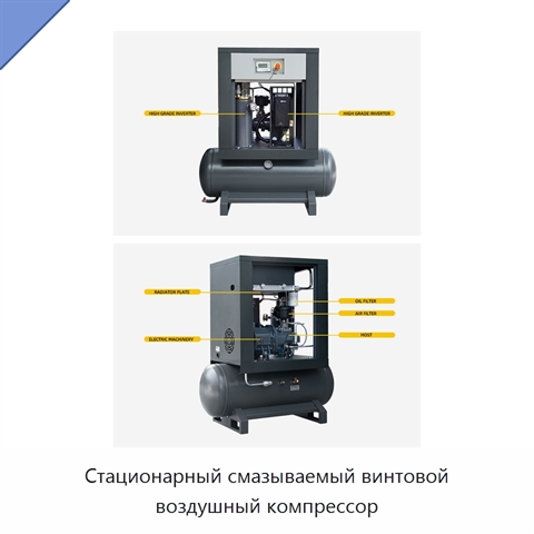 Стационарный смазываемый винтовой воздушный компрессор