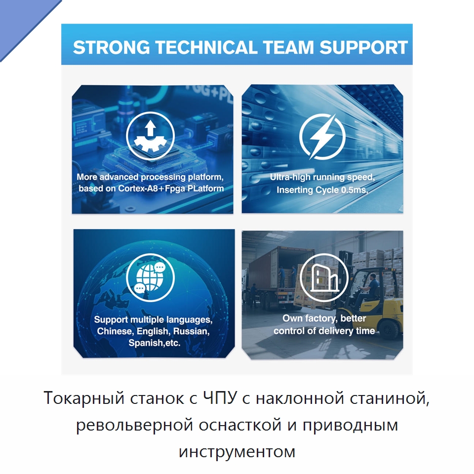 Токарный станок с ЧПУ с наклонной станиной, револьверной оснасткой и приводным инструментом