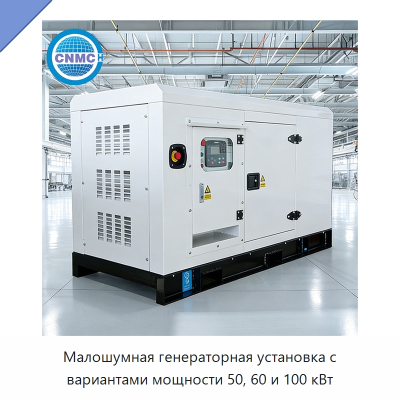 Малошумная генераторная установка с вариантами мощности 50, 60 и 100 кВт