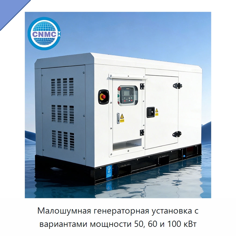 Малошумная генераторная установка с вариантами мощности 50, 60 и 100 кВт