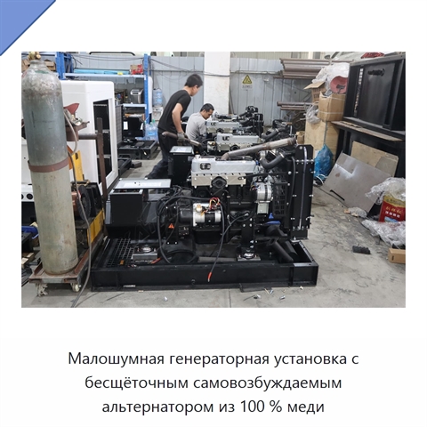 Малошумная генераторная установка с бесщёточным самовозбуждаемым альтернатором из 100 % меди