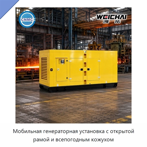 Мобильная генераторная установка с открытой рамой и всепогодным кожухом