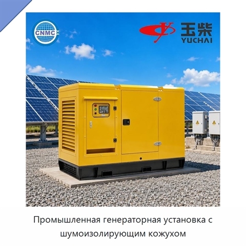 Промышленная генераторная установка с шумоизолирующим кожухом