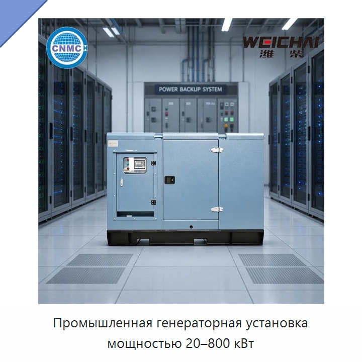 Промышленная генераторная установка мощностью 20–800 кВт