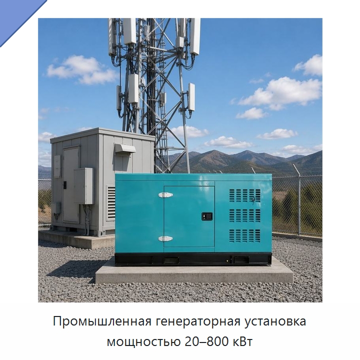 Промышленная генераторная установка мощностью 20–800 кВт