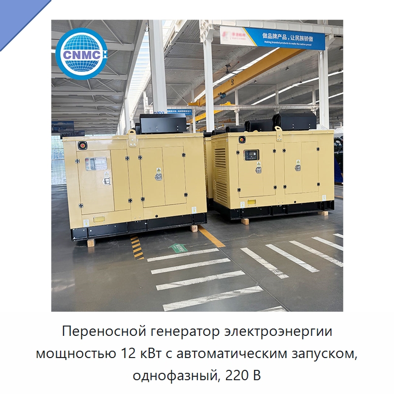 Переносной генератор электроэнергии мощностью 12 кВт с автоматическим запуском, однофазный, 220 В — Дизельные генераторы