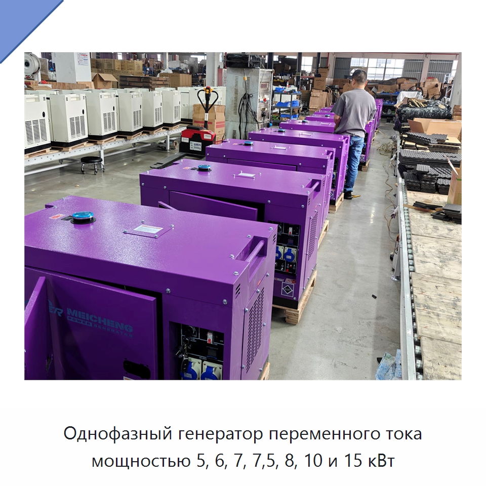 Однофазный генератор переменного тока мощностью 5, 6, 7, 7,5, 8, 10 и 15 кВт