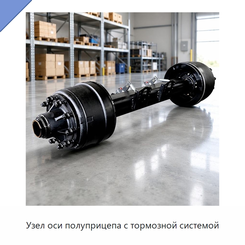 Узел оси полуприцепа с тормозной системой — Запчасти и аксессуары для прицепов