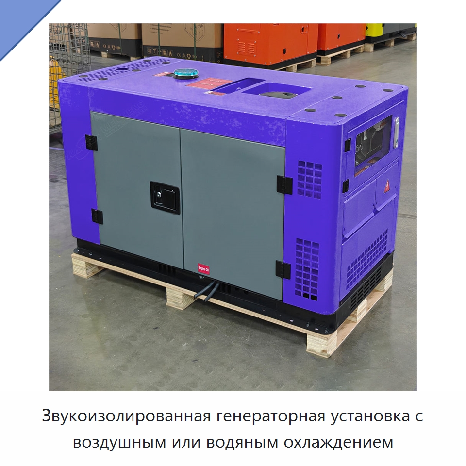 Звукоизолированная генераторная установка с воздушным или водяным охлаждением