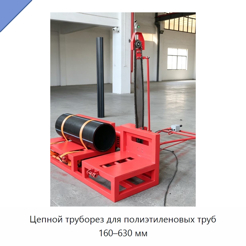 Цепной труборез для полиэтиленовых труб 160–630 мм