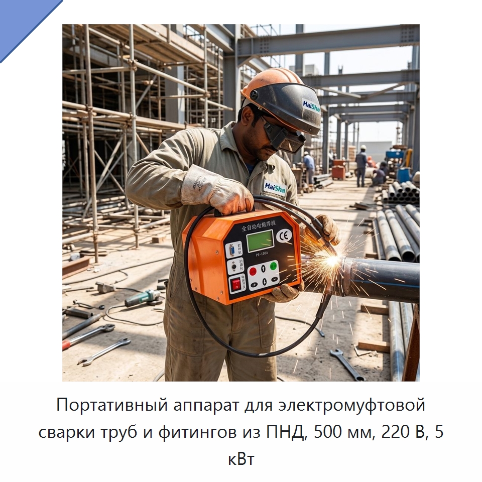 Портативный аппарат для электромуфтовой сварки труб и фитингов из ПНД, 500 мм, 220 В, 5 кВт