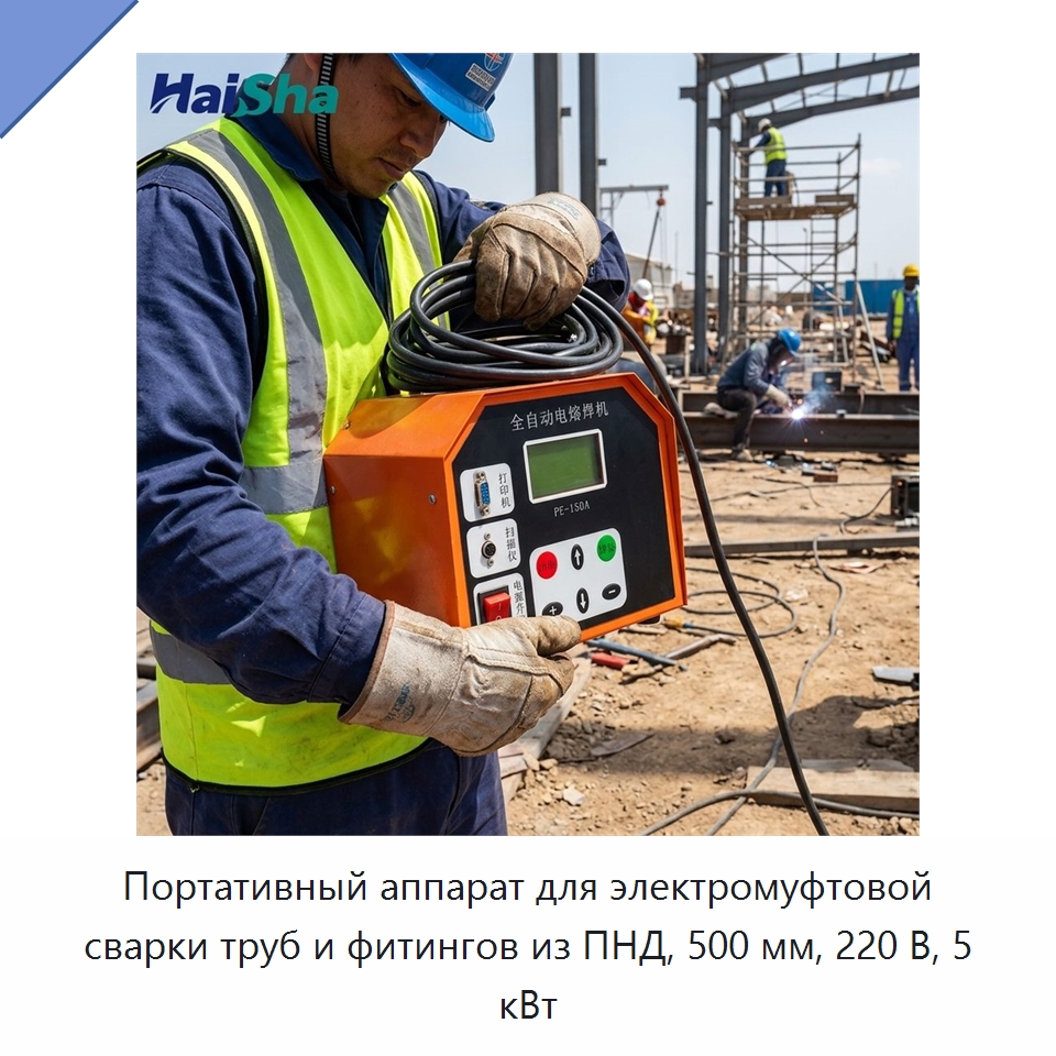 Портативный аппарат для электромуфтовой сварки труб и фитингов из ПНД, 500 мм, 220 В, 5 кВт