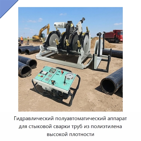 Гидравлический полуавтоматический аппарат для стыковой сварки труб из полиэтилена высокой плотности