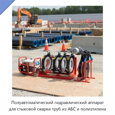 Полуавтоматический гидравлический аппарат для стыковой сварки труб из АБС и полиэтилена