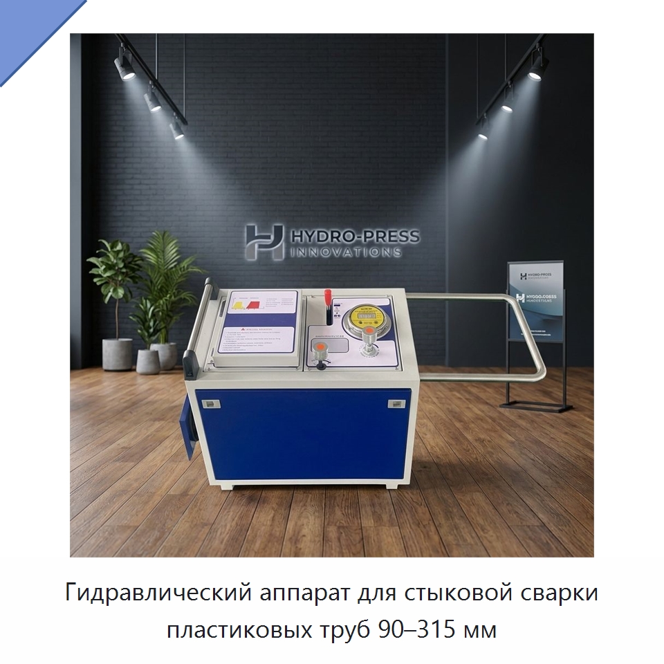 Гидравлический аппарат для стыковой сварки пластиковых труб 90–315 мм