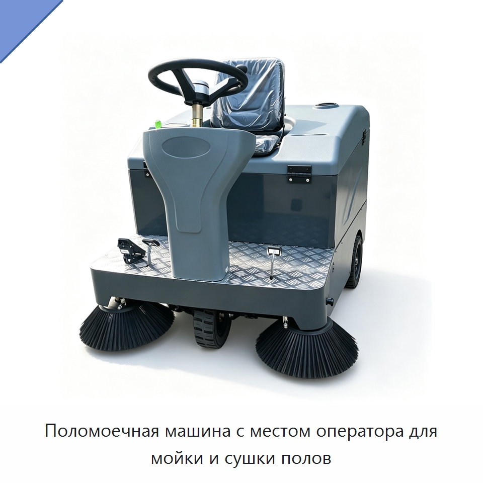 Поломоечная машина с местом оператора для мойки и сушки полов — Коммунальная техника