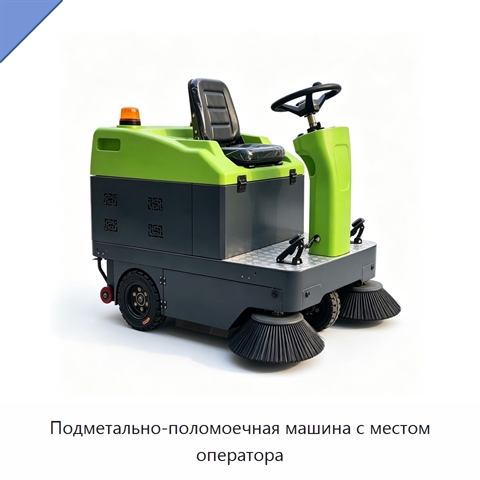 Подметально-поломоечная машина с местом оператора