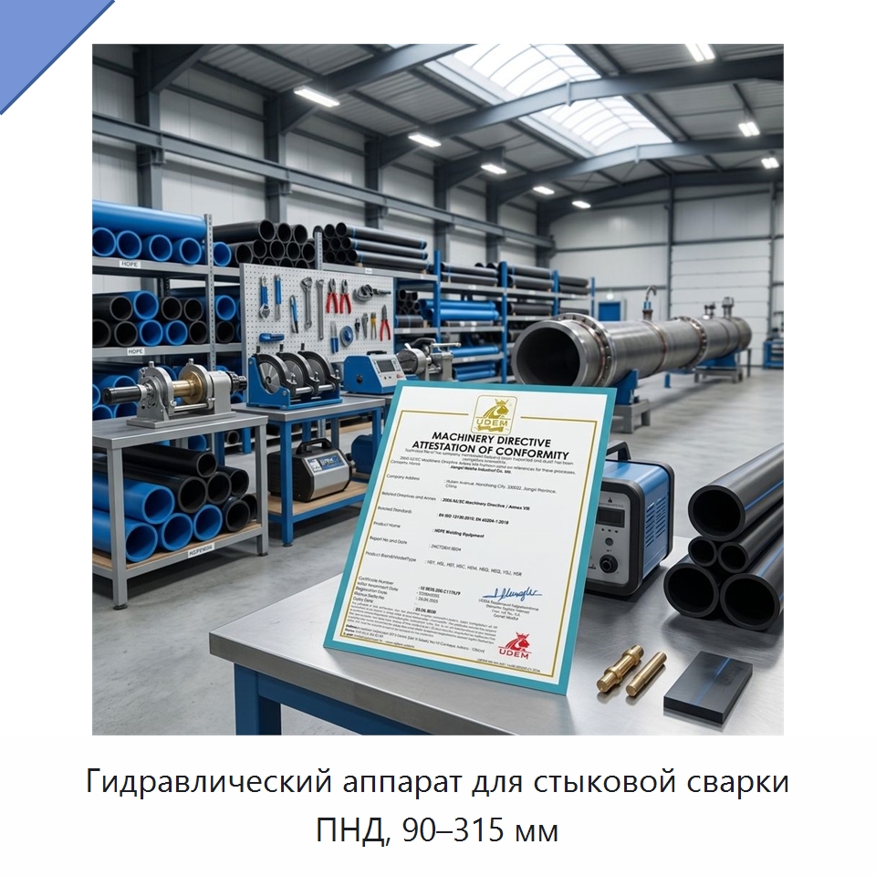 Гидравлический аппарат для стыковой сварки ПНД, 90–315 мм