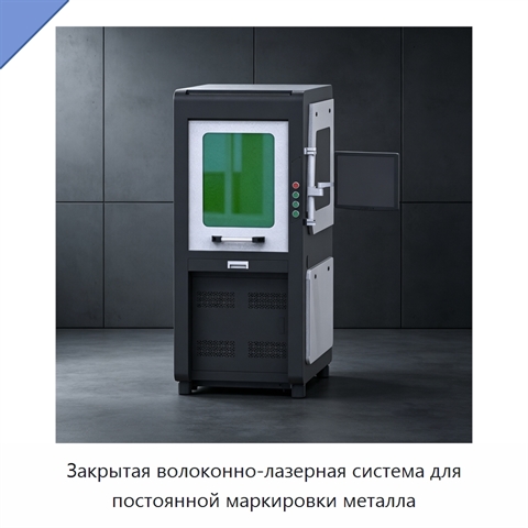 Закрытая волоконно-лазерная система для постоянной маркировки металла