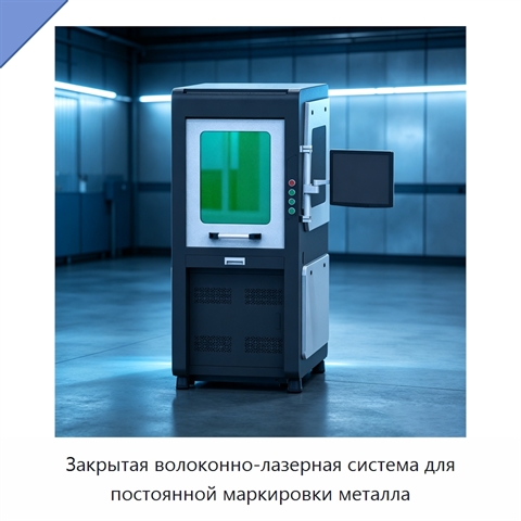 Закрытая волоконно-лазерная система для постоянной маркировки металла