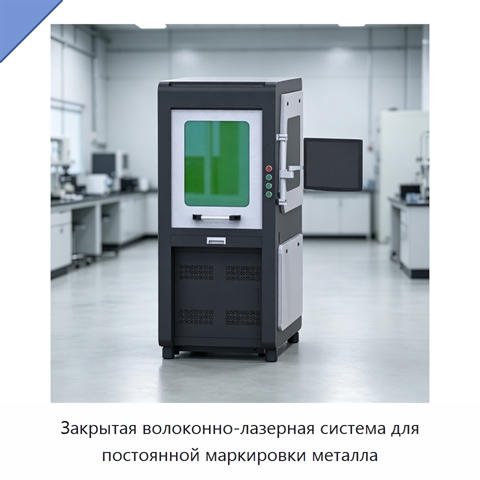 Закрытая волоконно-лазерная система для постоянной маркировки металла
