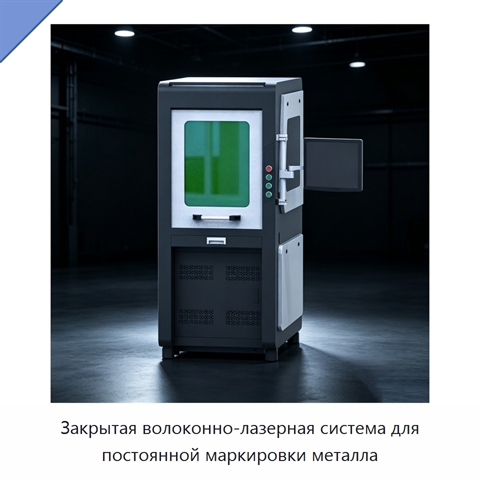 Закрытая волоконно-лазерная система для постоянной маркировки металла
